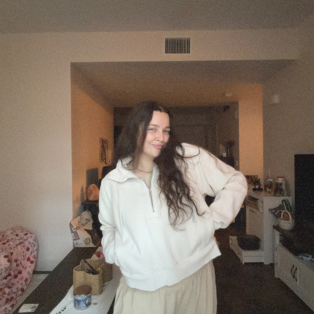 all in motion Cream Zip-Up Sherpa Pullover